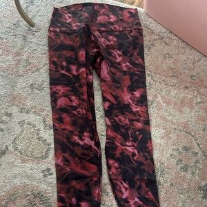lululemon Pink & Black Marble Print Align Leggings